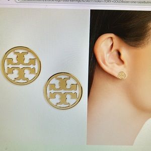 Tory Burch Circle Logo Stud Earrings